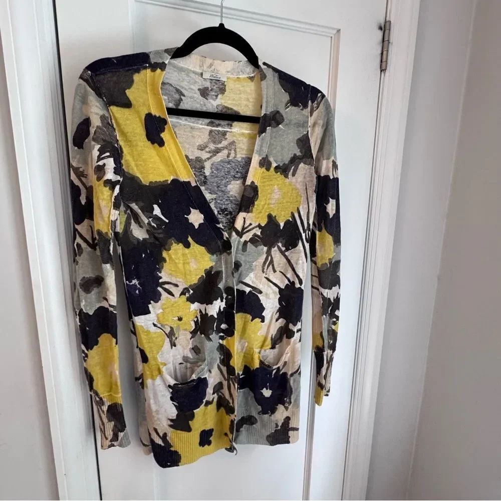 Madewell Long Floral Cardigan – Lightweight Knit from Sample Sale